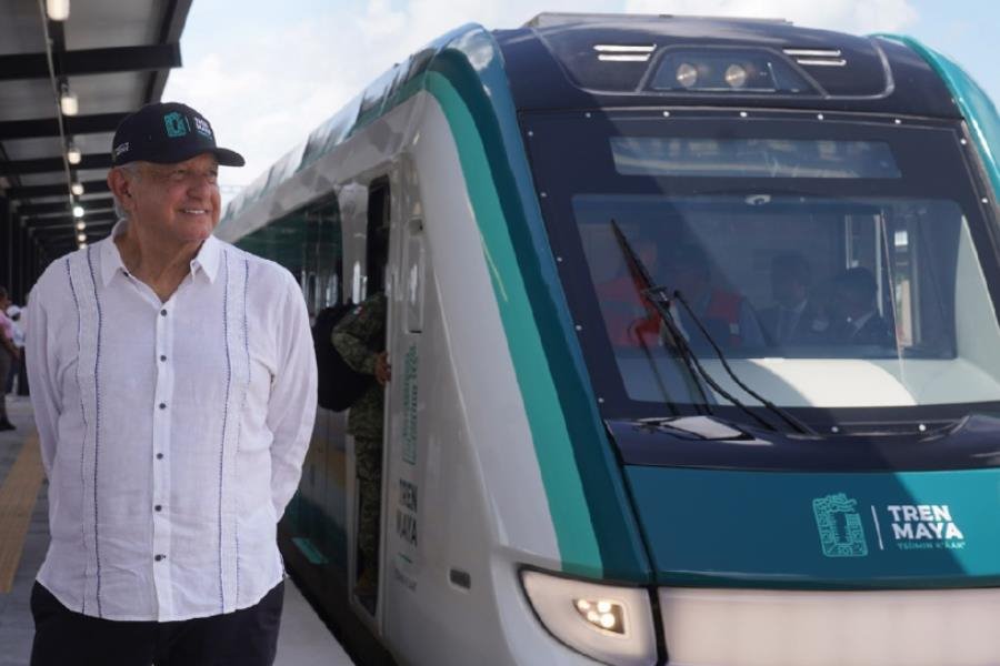 Inaugura Obrador tramo 5 norte del Tren Maya, Cancún-Playa del Carmen