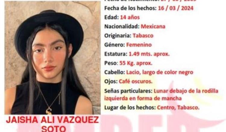 Reportan extraviada a otra menor de 14 años en Centro, Tabasco