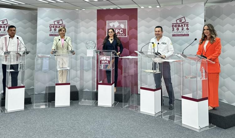 Candidatos a la gubernatura aprovechan conclusión del primer debate para darse un último agarrón