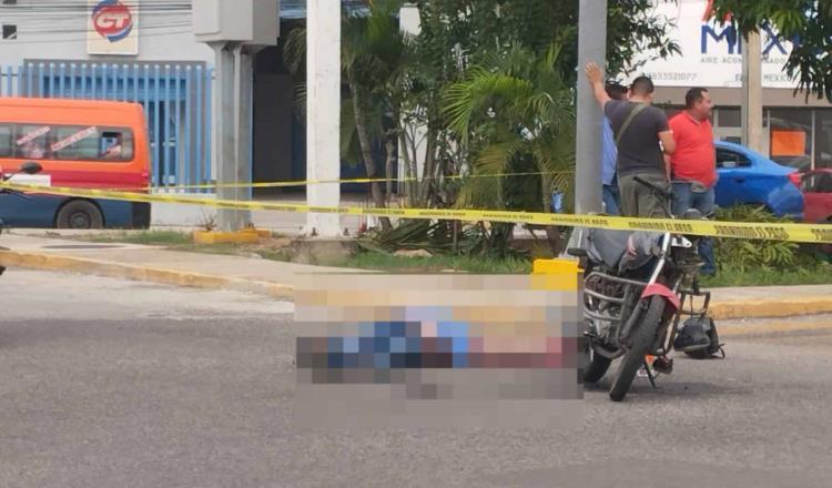 Muere motociclista en Usumacinta tras chocar contra camión repartidor