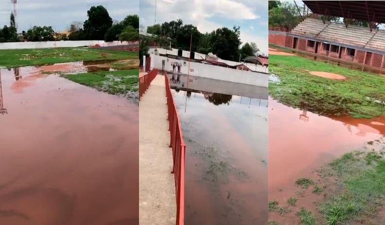 Exhiben en redes anegaciones en nuevo estadio de beisbol de Balancán