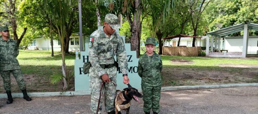 Niña con discapacidad de Tenosique logra sueño de ser soldado por un día