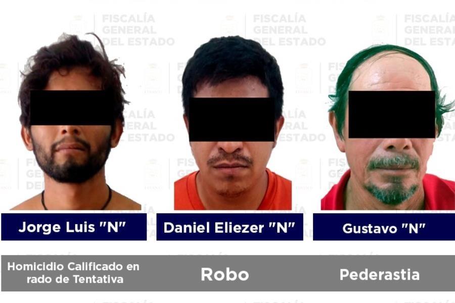 Logra FGE detención de 5 personas por tentativa de homicidio, robo y delitos sexuales