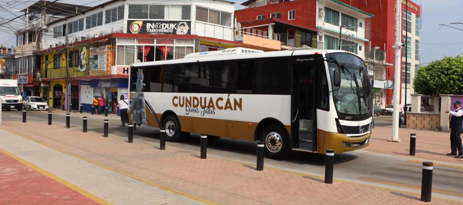 Recorrido del nuevo autobús en Cunduacán Recorrido del nuevo autobús en Cunduacán