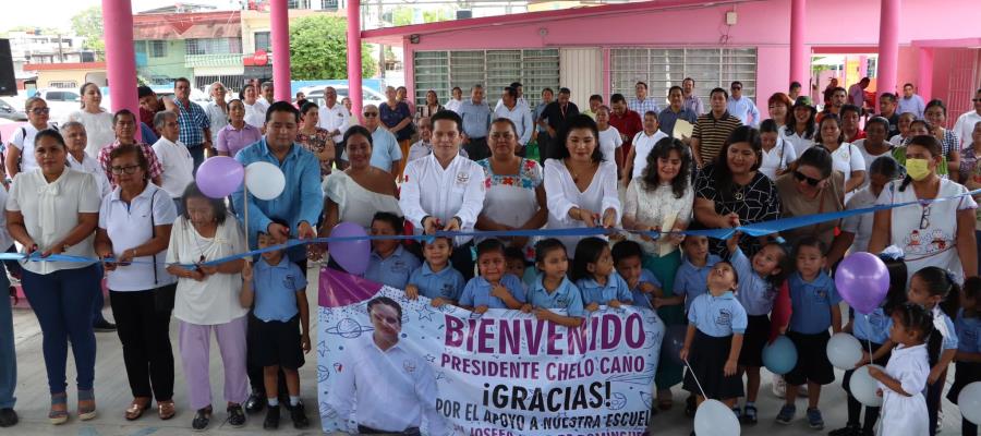 Rehabilitan jardín de niños en Cunduacán Rehabilitan jardín de niños en Cunduacán