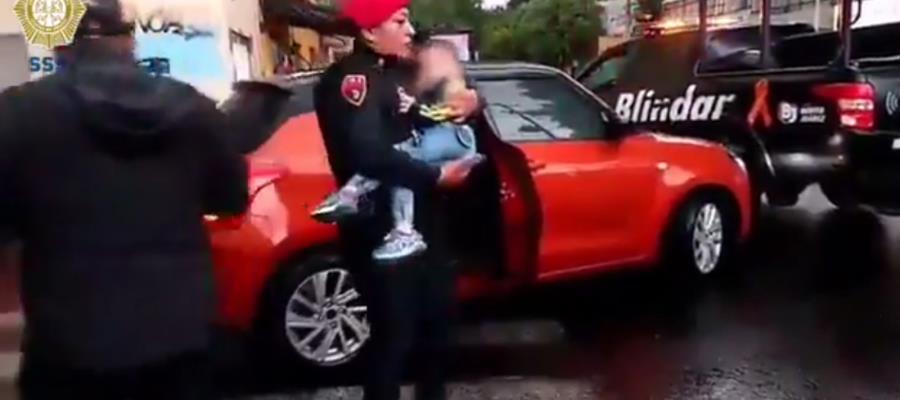 Policías recuperan auto robado con un bebé de 2 años a bordo en la CDMX