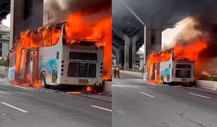 Mueren 22 alumnos y 3 profesores en incendio de autobús escolar en Tailandia 