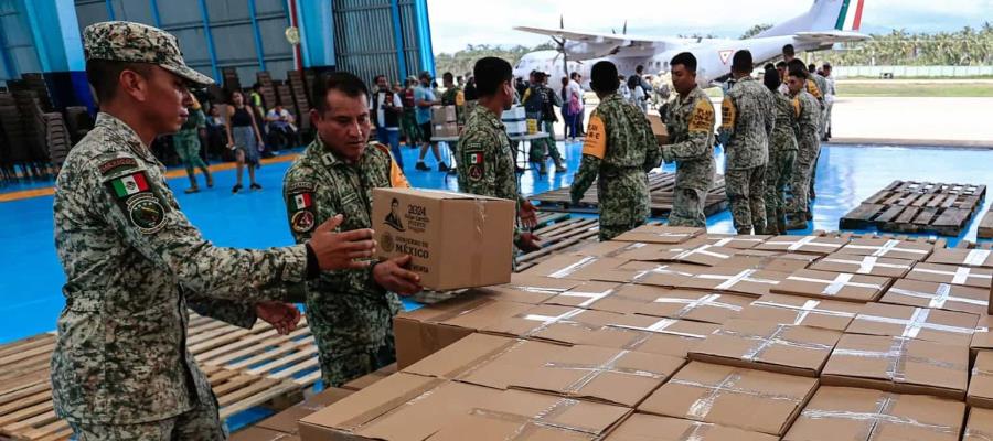 Envía Sedena 133 toneladas de ayuda a damnificados de John en 4 entidades Envía Sedena 133 toneladas de ayuda a damnificados de John en 4 entidades