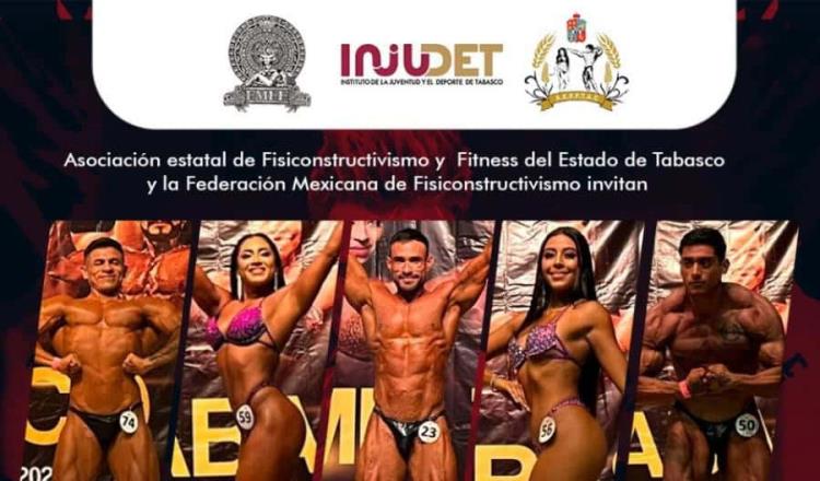 Copa Revolución de Fisicoconstructivismo será el 23 de noviembre en el Gran Salón Villahermosa