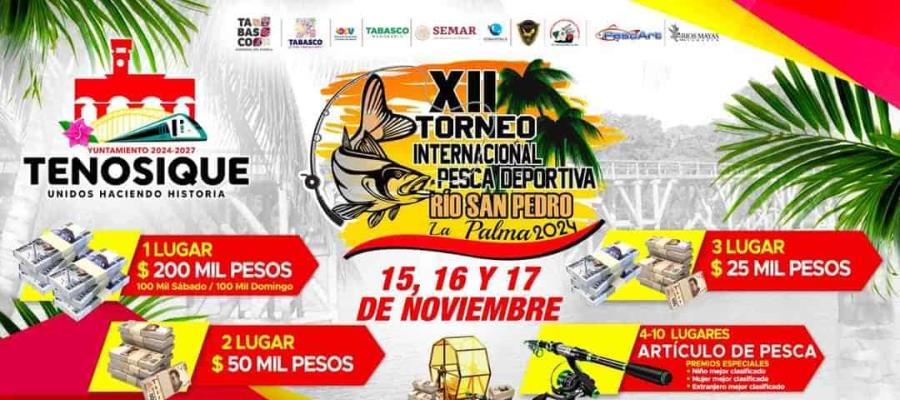 Invita Tenosique a su XII Torneo Internacional de Pesca Deportiva