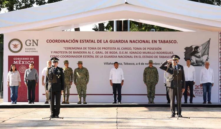 Ignacio Murillo Rodríguez toma posesión como nuevo coordinador de la GN en Tabasco