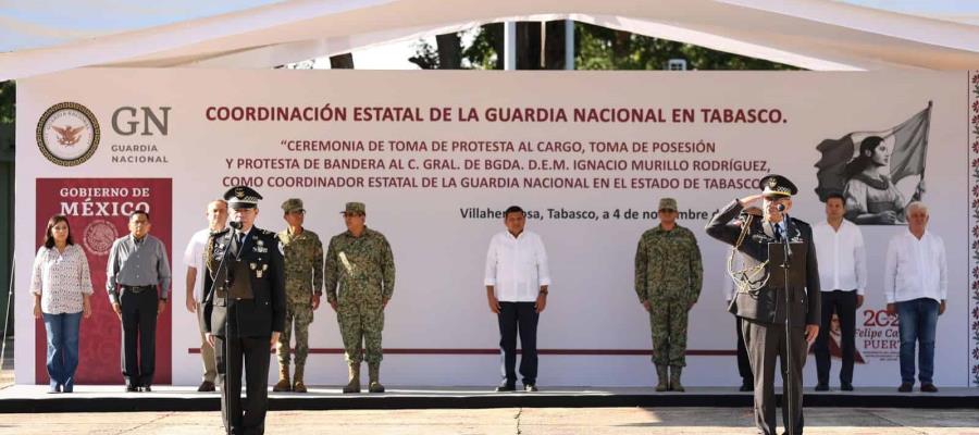 Ignacio Murillo Rodríguez toma posesión como nuevo coordinador de la GN en Tabasco