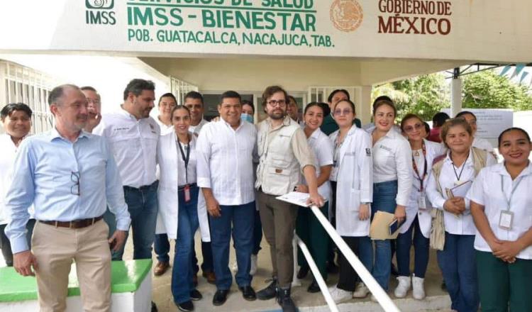 Supervisan director general del IMSS Bienestar y gobernador instalaciones hospitalarias en Nacajuca