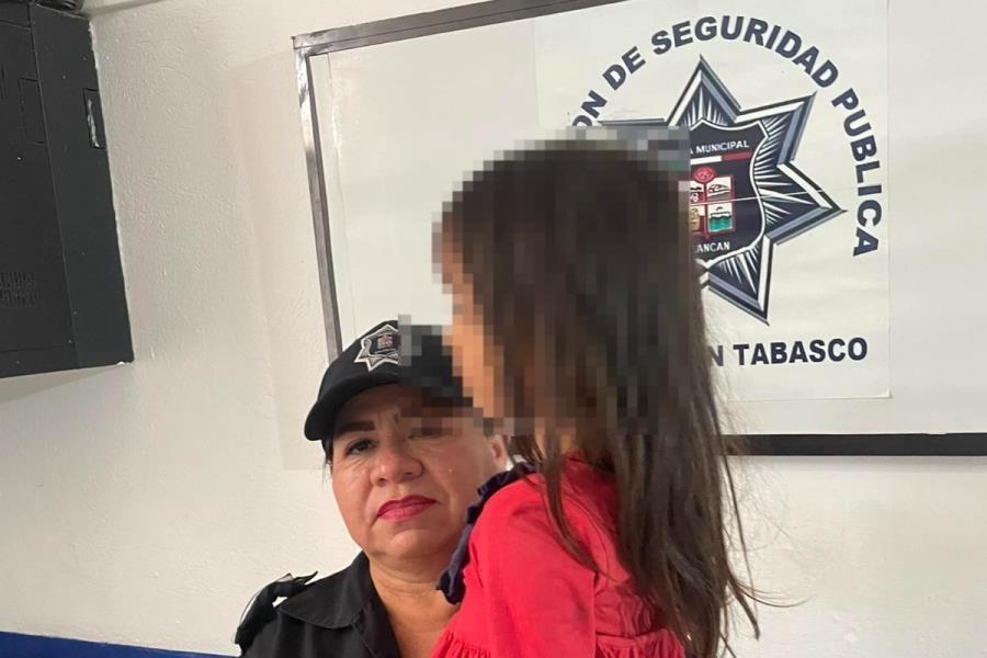 Resguarda seguridad pública de Balancán a niña que deambulaba sola en la calle