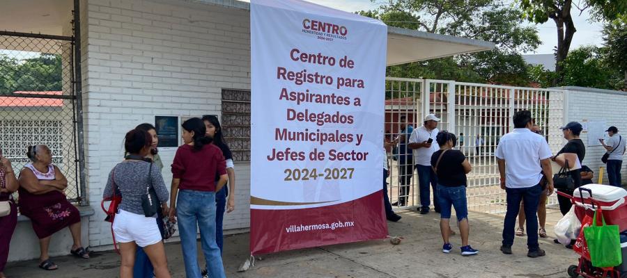 Inicia registro de aspirantes a delegados municipales en Centro