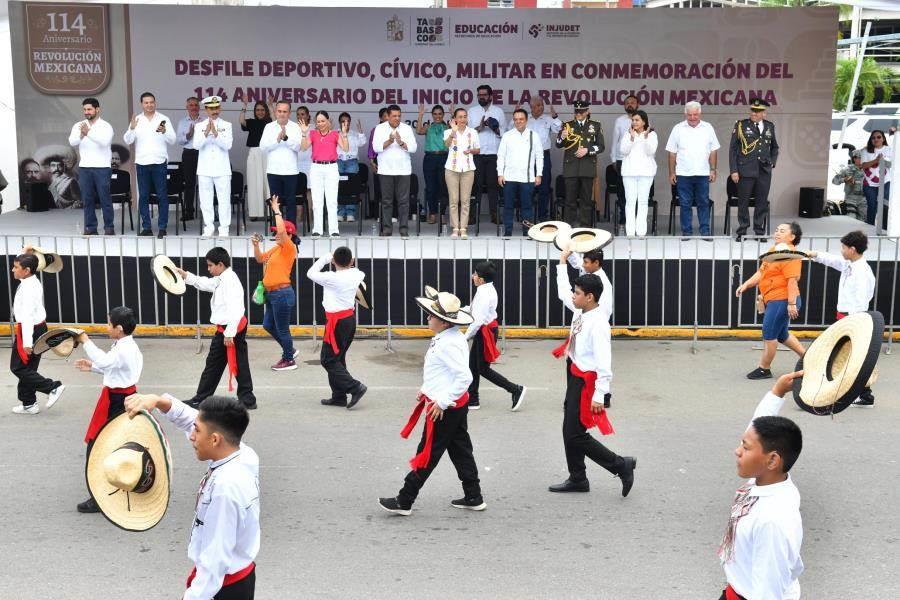 Casi 3 mil personas participaron en Desfile Deportivo, Cívico y Militar en Tabasco