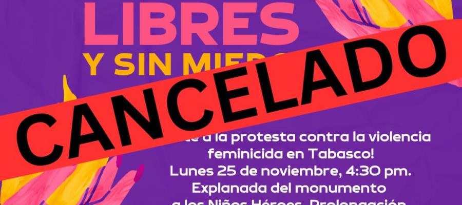 Cancelan marcha contra el feminicidio por inseguridad en Tabasco