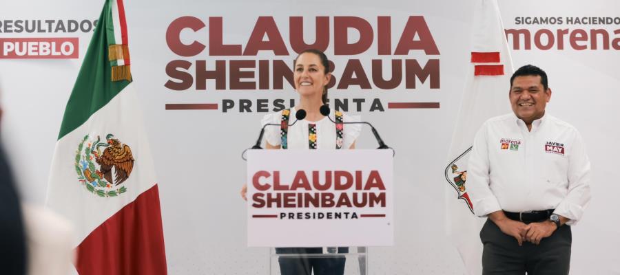 Reitera Sheinbaum apoyo a May en materia de seguridad