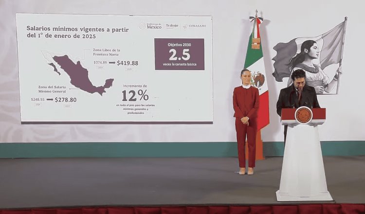 12% aumentará salario mínimo en 2025