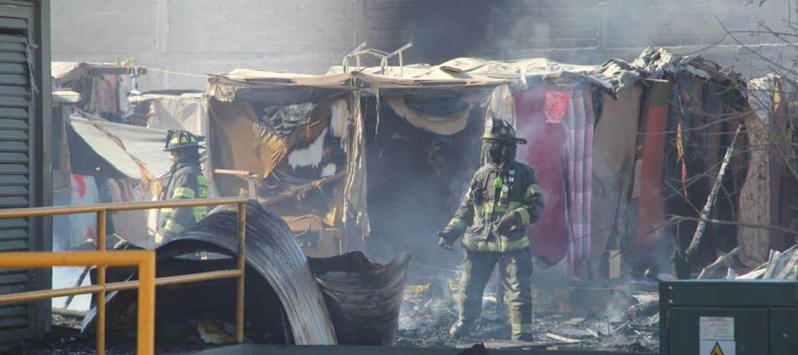 Se registra incendio en campamento migrante en Chihuahua