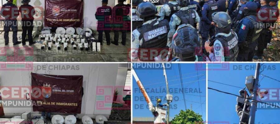 Desmantelan cámaras de videovigilancia en Chiapas