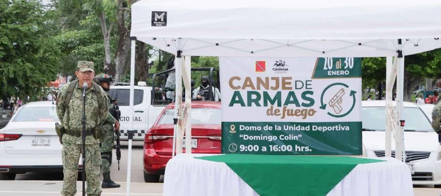 Inicia Sedena programa de canje de armas por electrodomésticos en Cárdenas