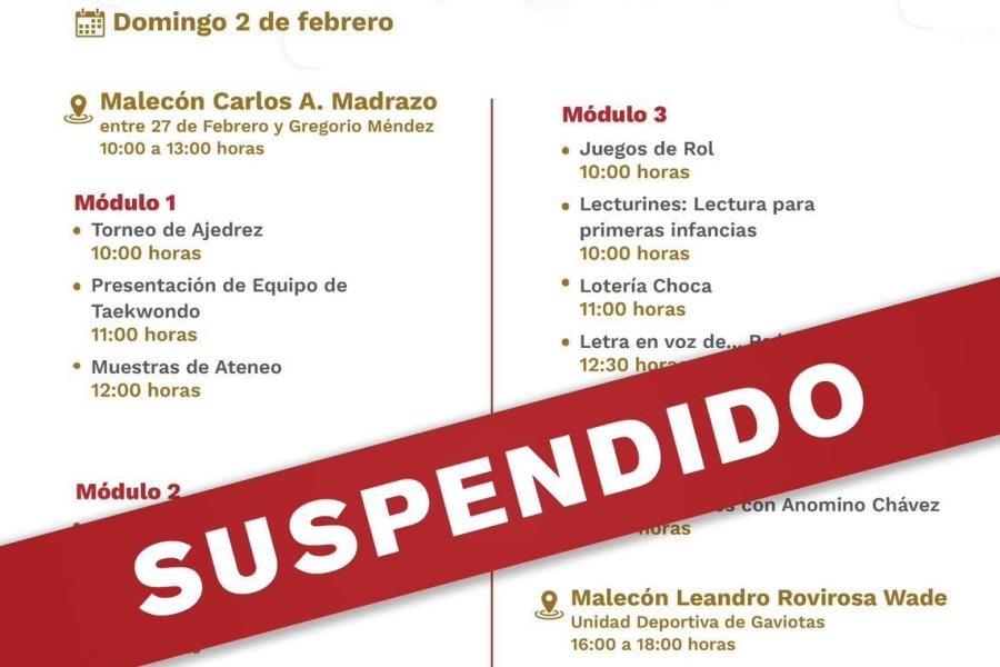 Suspende Centro “Tertulias del Grijalva” por pronóstico de lluvias