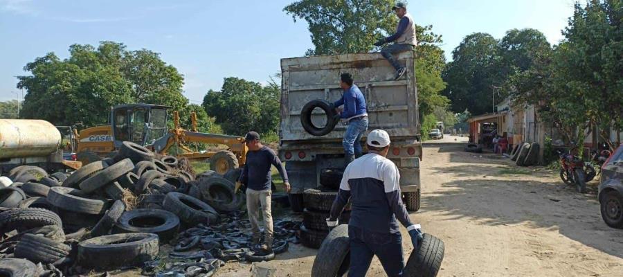 Descacharrizan 250 toneladas de llantas para prevenir el dengue en Tabasco