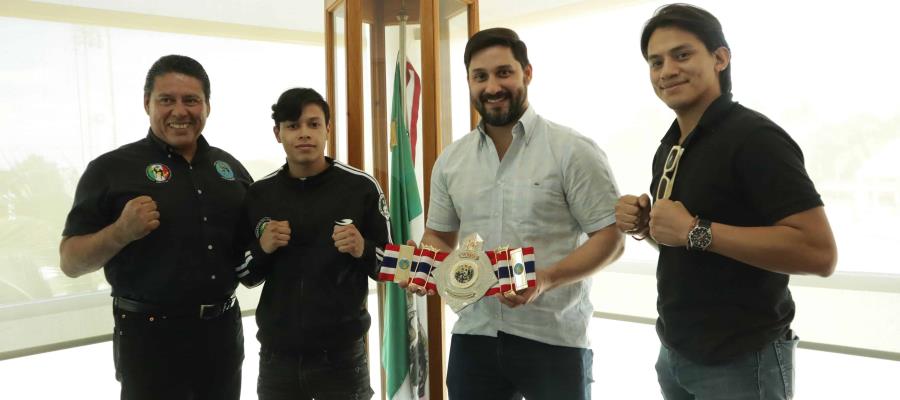 Tabasqueños convocados a mundial de Muay Thai sostienen reunión con INJUDET