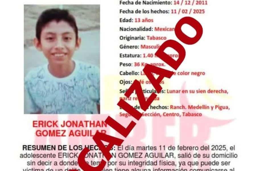 Localizan con vida a Jonathan, menor extraviado en Centro