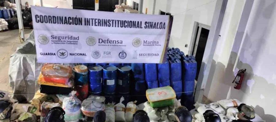 Incautan más de 4 mil litros de metanfetamina líquida en Sinaloa