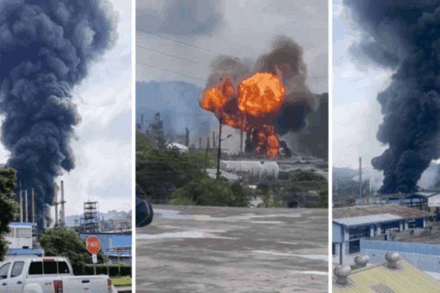 Se incendia la refinería más importante de Ecuador Se incendia la refinería más importante de Ecuador