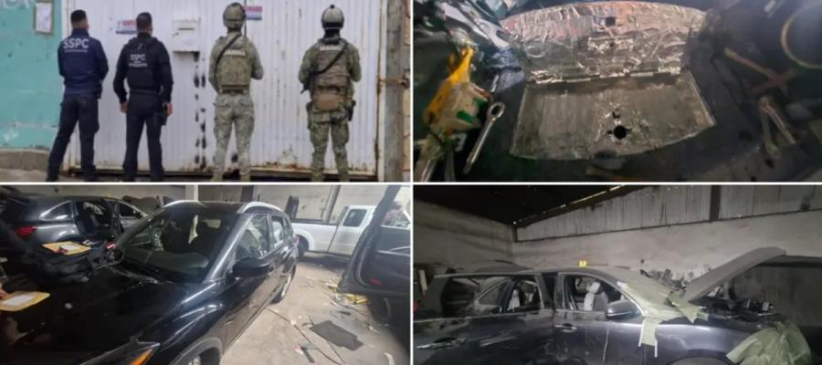 Aseguran almacén de drogas y vehículos modificados en Baja California Aseguran almacén de drogas y vehículos modificados en Baja California