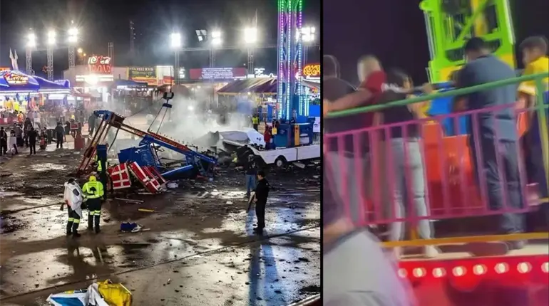 Caída de juego mecánico de feria en Nuevo León deja varios lesionados, algunos menores de edad