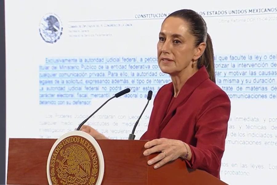 Mentira que reforma a Ley Telecom permita espionaje estatal, reitera Sheinbaum Mentira que reforma a Ley Telecom permita espionaje estatal, reitera Sheinbaum