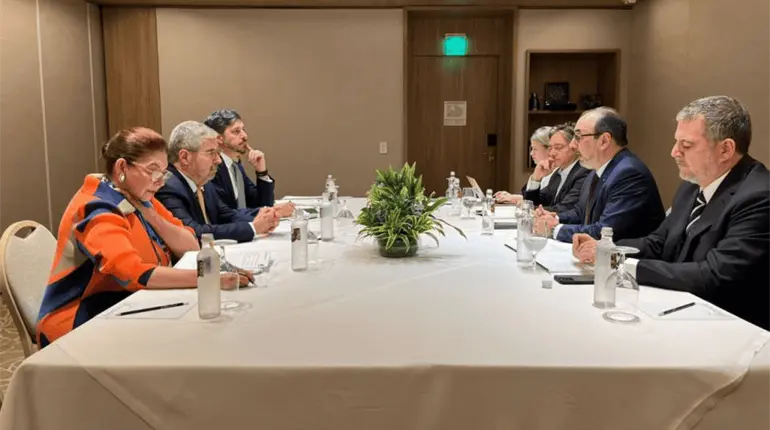 De la Fuente dialoga sobre el Plan México con el presidente del Banco de Desarrollo de América Latina y el Caribe