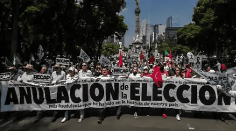 Marchan contra elección judicial y exigen su anulación en CDMX
