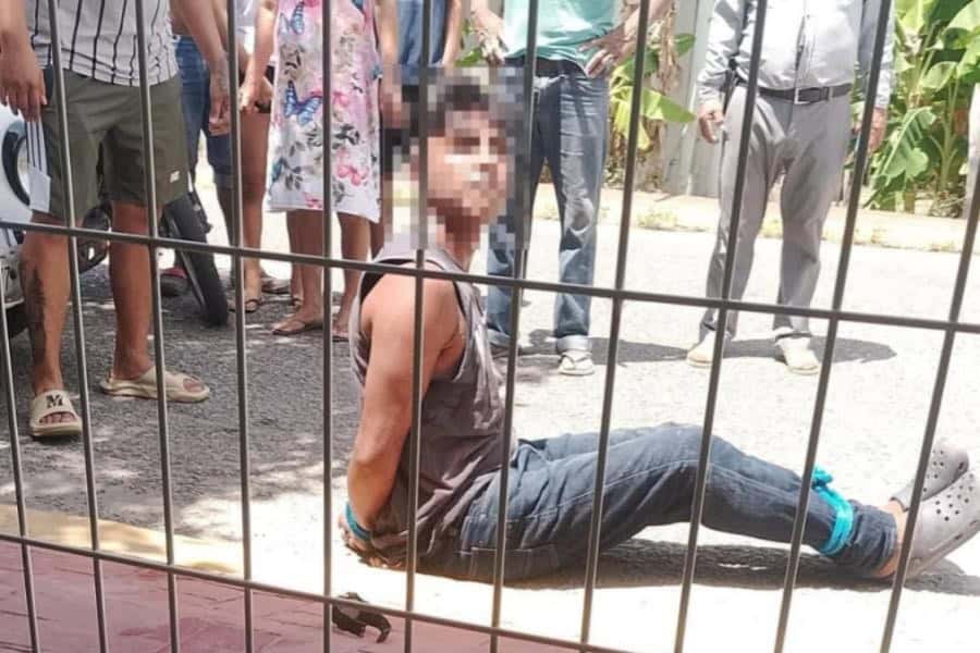 ¡Casi lo linchan! Lo detienen por presunto robo de vivienda y asalto a pochi en Nacajuca