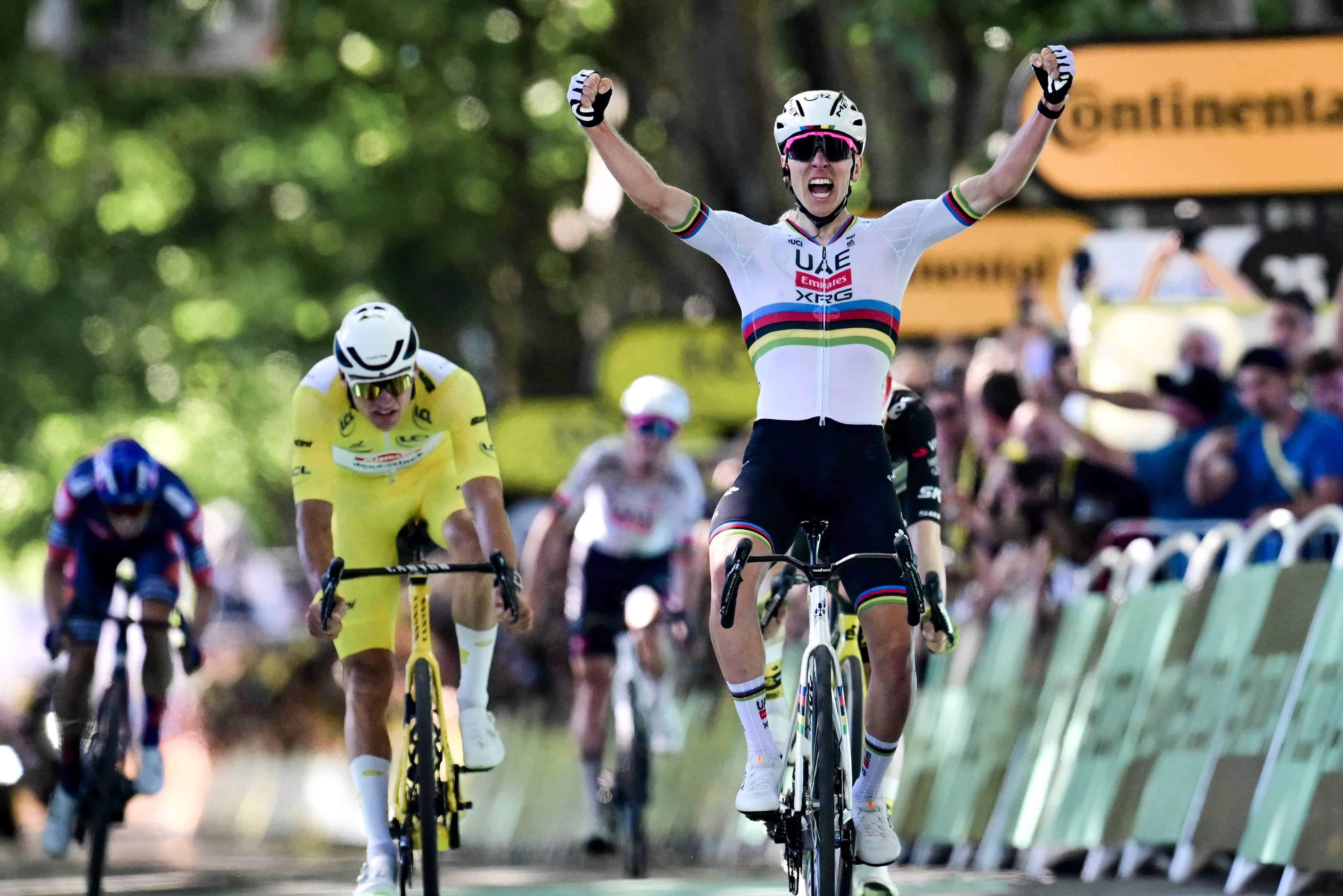 Tadej Pogacar se impuso en la cuarta etapa del Tour de Francia y consigue su victoria 100