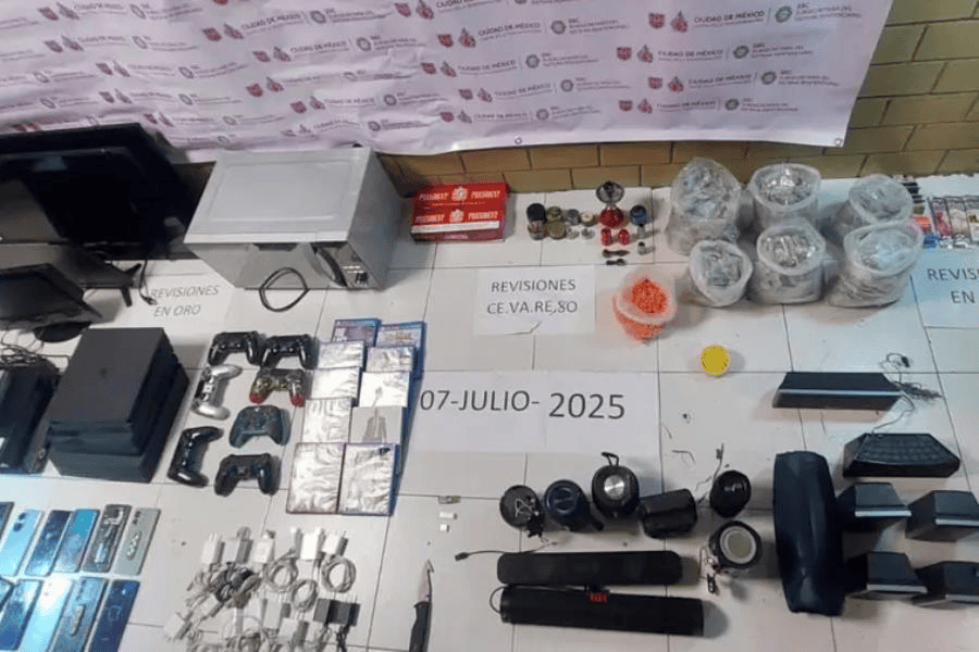 Decomisan drogas y electrodomésticos en penal varonil de Santa Martha Acatitla en CDMX