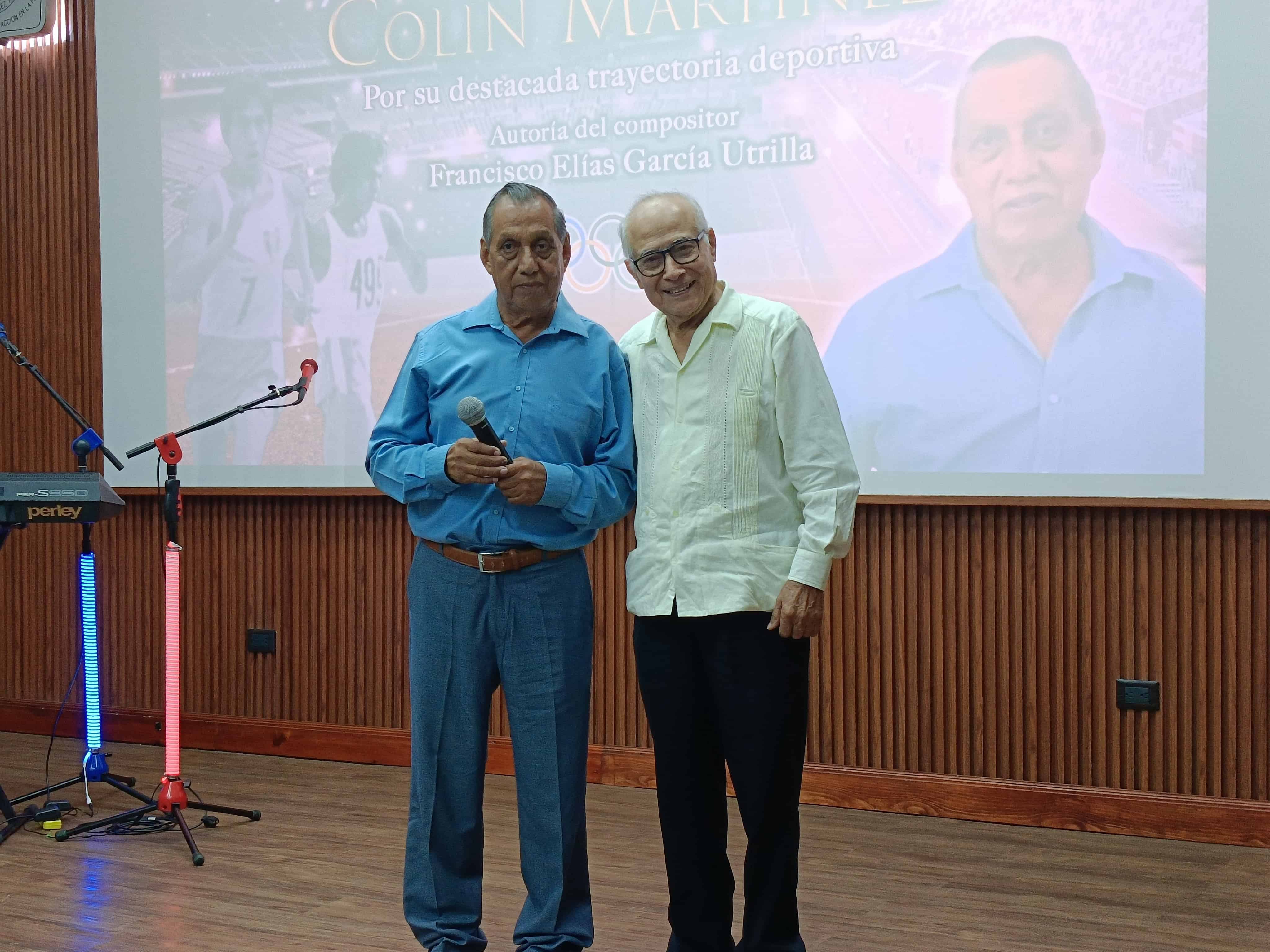 Homenajean en vida a Domingo Colín García con el Himno de la Marcha Olímpica