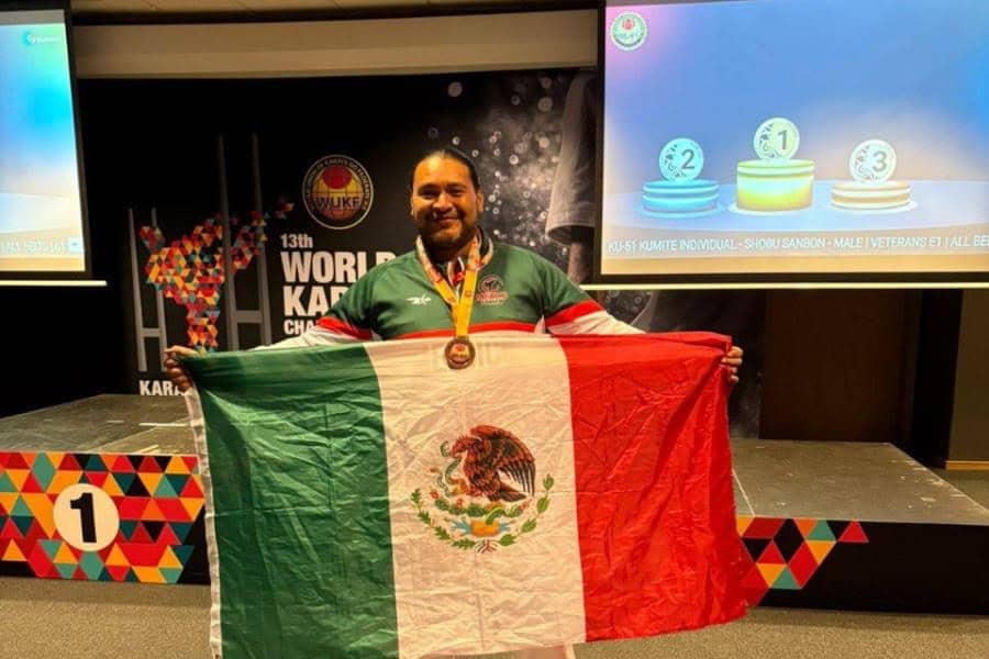 Tabasqueño conquista tercer lugar en Campeonato Mundial de Karate en Suecia