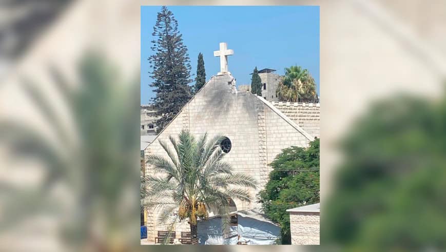 Bombardeo israelí daña la única iglesia católica en la Franja de Gaza