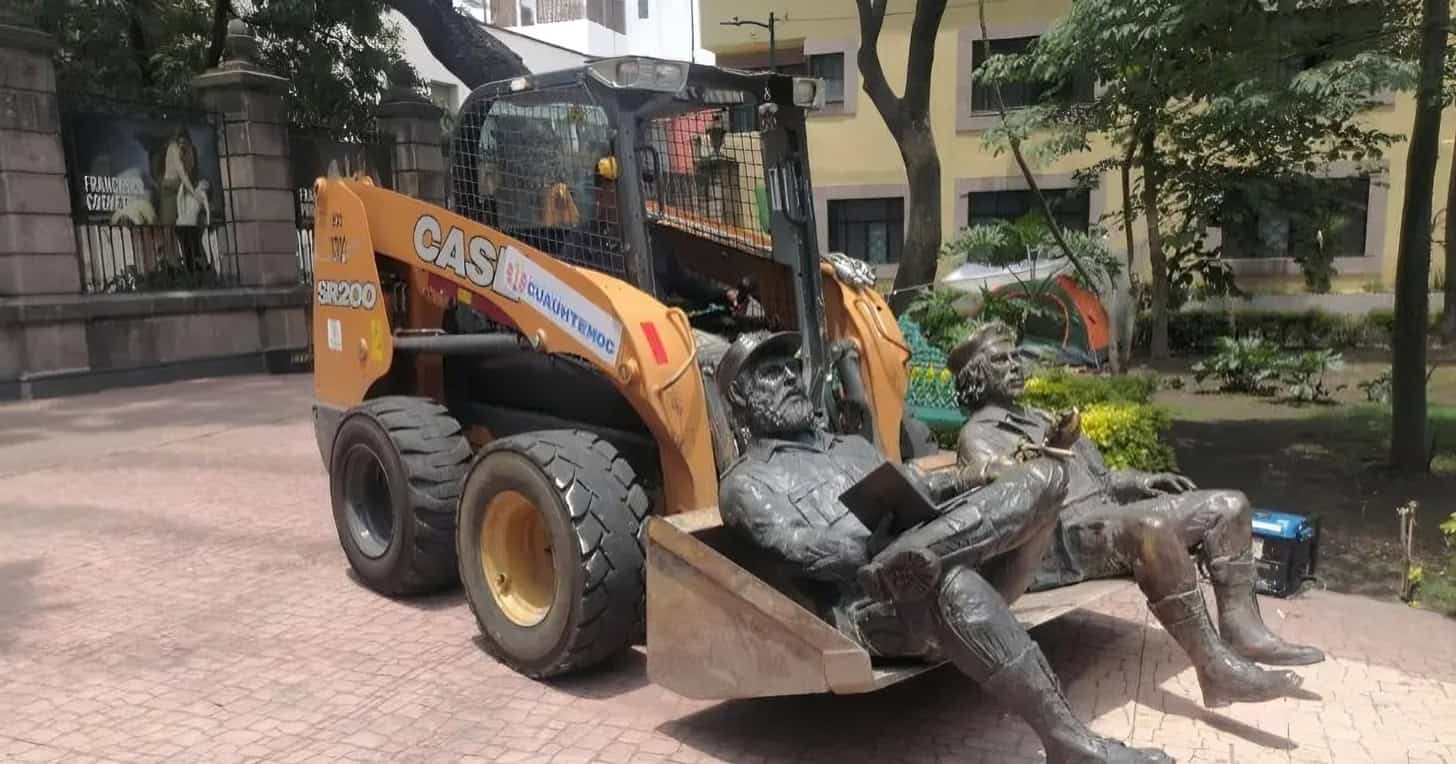 Retiran estatuas de Fidel Castro y el ‘Che’ en CDMX; acción se viraliza