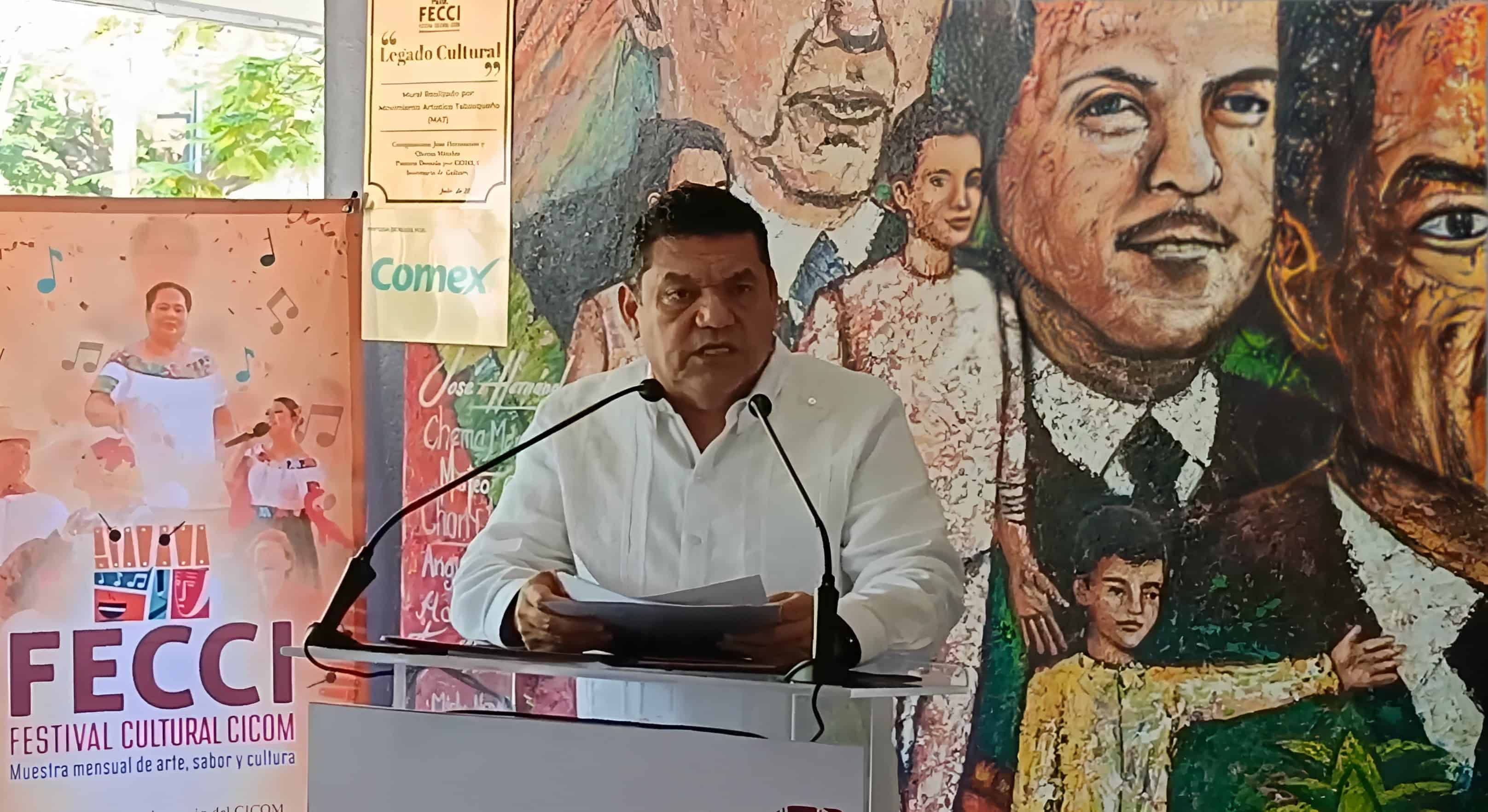 Con mural ‘Legado cultural del Pueblo’ en zona CICOM, recuerdan tradiciones y cultura tabasqueña