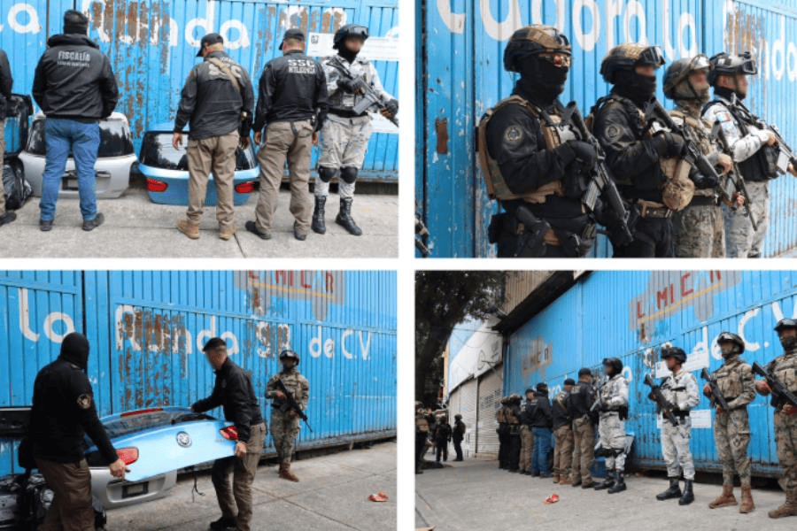 Aseguran casi mil toneladas de autopartes presuntamente robadas en establecimiento de CDMX