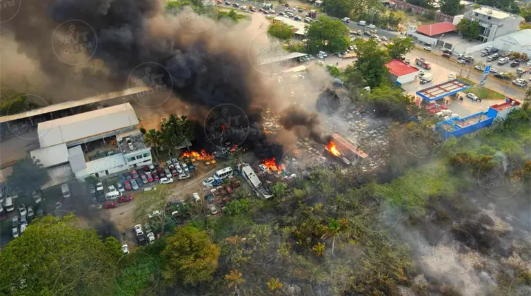 Más de 100 unidades afectó el incendio en retén de Villahermosa: PC