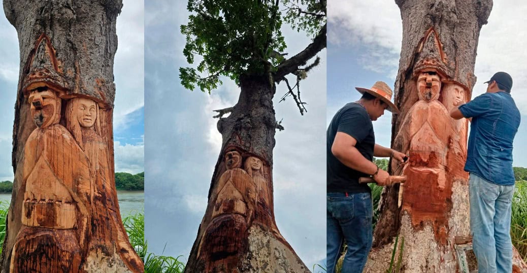 Tallan ceiba en Tenosique con personajes de la danza del Pochó y causa polémica