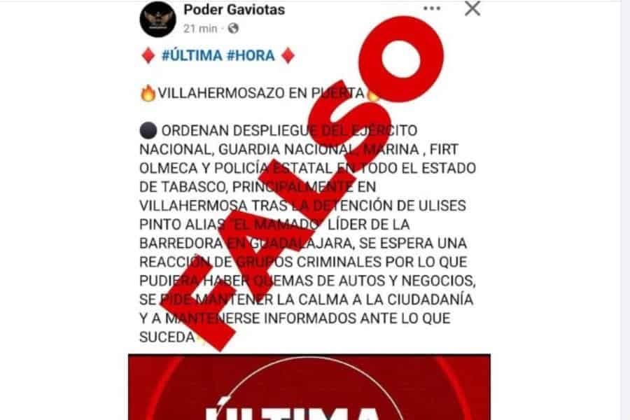 Descarta gobierno nuevo “Villahermosazo” tras detención de Ulises Pinto