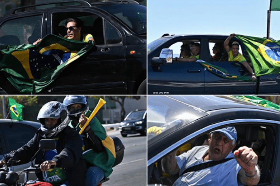 Realizan caravana en Brasil como muestra de apoyo a Bolsonaro en el marco de su juicio